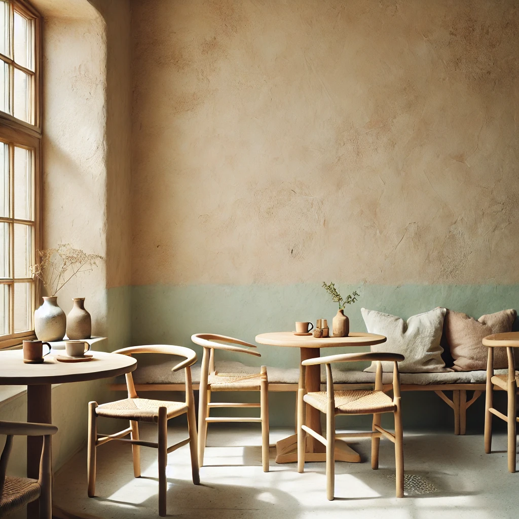 입체적인 미장 텍스처의 벽